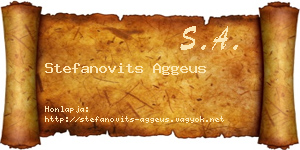 Stefanovits Aggeus névjegykártya